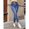 Jeans Elastic Waist Drawstring Stretch Jeans Woman