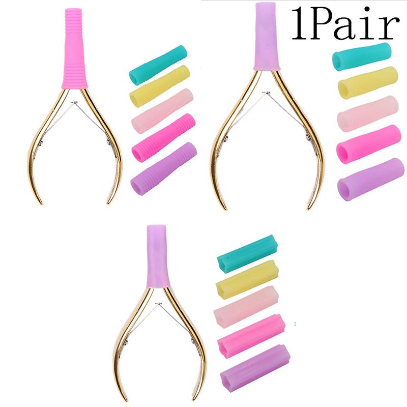2 Pcs Silicone Nipper Cover Sleeve Nail Cuticle Scissors Dead Skin Tweezers Cap