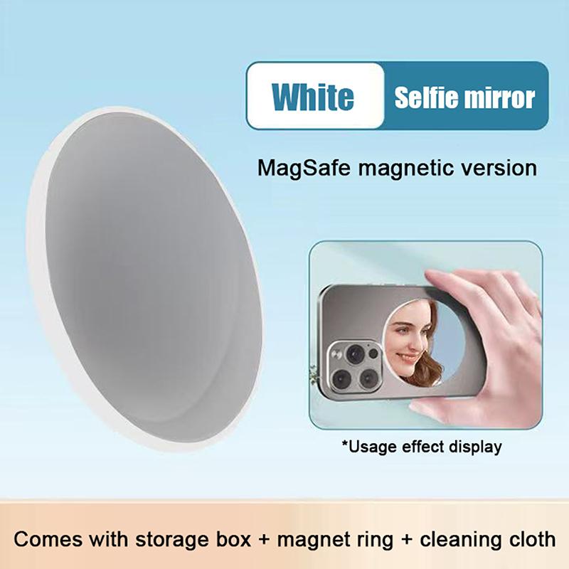 For Magnetic Convex Mirror Smartphone Beauty Mirror Video Selfie Vlog Magnetic Mirror For Streaming Selfie white