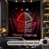 TapestryNottingham Forest FC Custom Name Text Personalized Wall Hanging Tapestry Home Wall Decor