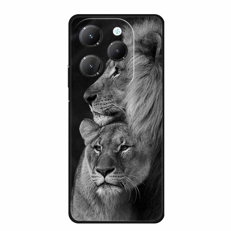 For Infinix Hot 40 Pro Case Animals Soft Silicone TPU Cover Phone Cases For Infinix Hot 40i Hot40 X6837 Protective Wolf Coque