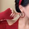 2025 Trendy Retro Hong Kong Ankola Red Hoop Earrings for Women - High-End Autumn & Winter Style