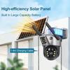 Nowa kamera 4K 8MP Solar 4G/WiFi Dual Screen Outdoor Wireless PTZ Dual Lens Security Protection Automatyczne śledzenie CCTV Monitoring Kamery
