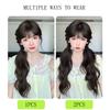 Synthetic Rubber Band Ponytail Sweet Woman Black Slightly Curly Ponytail Extension Long Heat-resistant Wig Acetaldehyde