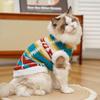 Winter Fleece Pet Vest - Fair Isle Dog Cat Coat Ethnic Pattern Warm Clothes for Bichon Corgi Golden Retriever Autumn Winter Wear
