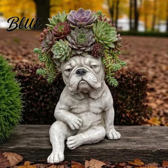 Pot de fleur décoratif d'intérieur Bouledogue Pot de fleur créatif avec un design d'attitude unique Pot de fleur accrocheur Décor de jardin Plante d'extérieur Nouveaux pots de fleurs