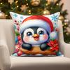Home Decor Christmas Gnome & Penguin Pillows Suitable For Sofa Bedroom Car Pillow Cover Cushion Rectangular Back Cushion