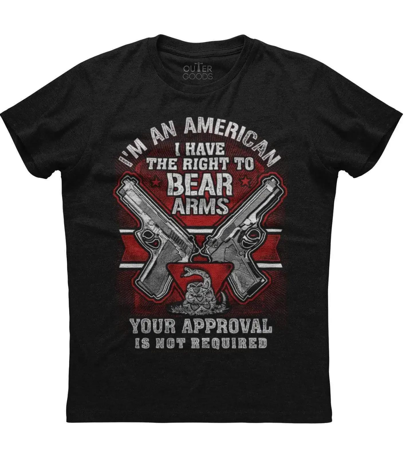 

Im An American I Have Right To Bear Arms Patriotic Pistol Graphic TShirt Summer Cotton ONeck Short Sleeve Mens T Shirt New S