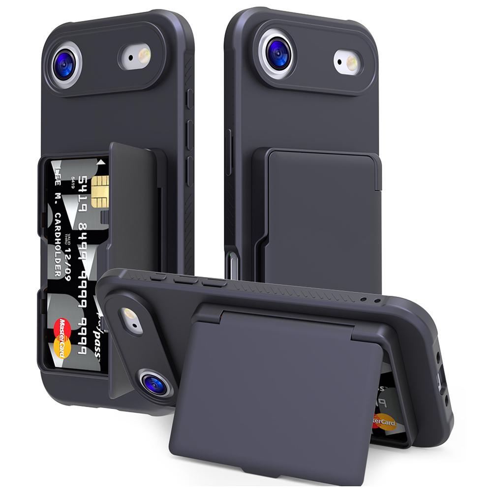 

For iPhone Air Case with Card Holder / Mirror / Kickstand TPU + PC Phone Back Cover