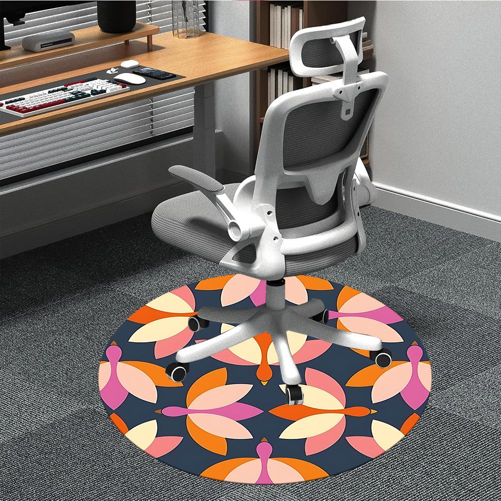 1pc Ducks Pattern Office Round Area Rug, Indoor Mat Suitable For Office, Under Office Chairs Bedroom Living Room Home Decor, Room Deco
