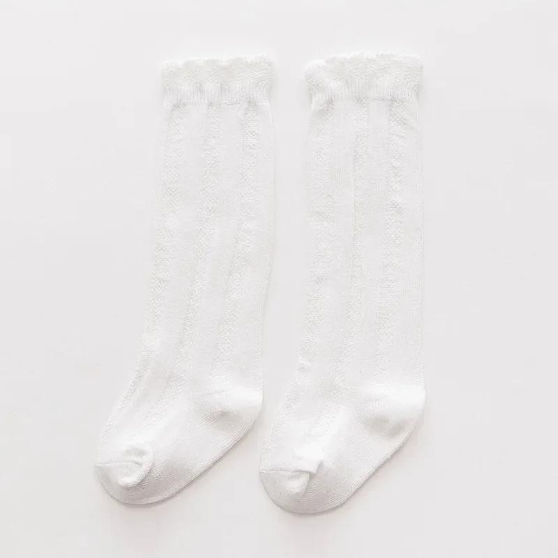 Solid Candy Color Autumn Cotton Double Needle Knee High Socks for Baby Girls Princess 1 To 10 Years Kids Toddler Long Socks