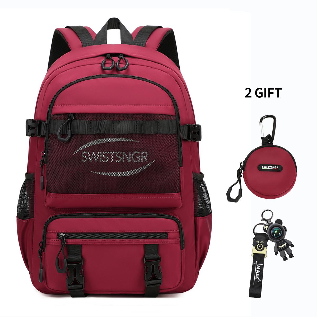 

2024 Новый большой рюкзак для путешествий в самолете для девочек, водонепроницаемый, модный, 15/17-дюймовый рюкзак для ноутбука, женские, детские, школьные сумки для мужчин 17 Inches красный