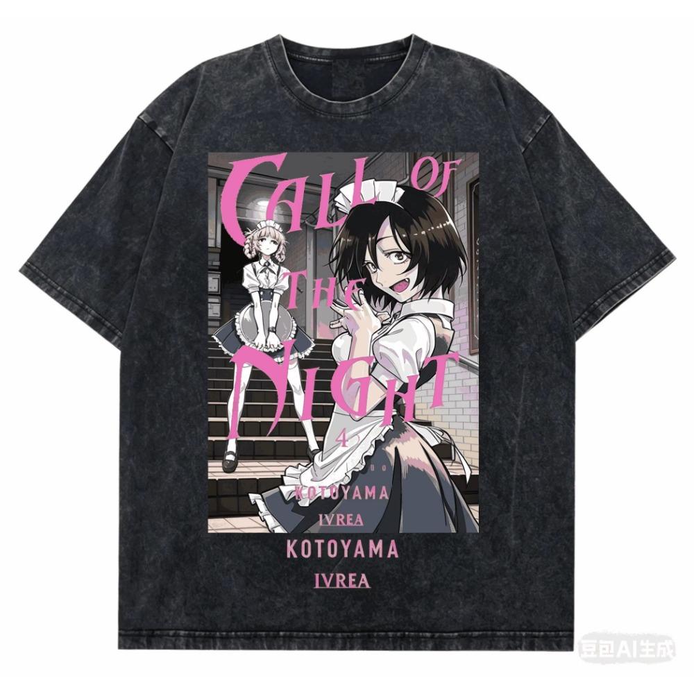 Hot Call of The Night Graphic T-shirt Gothic Aesthetic Streetwear Unisex Oversized Summer Cotton Washed Graphic Tee, Harajuku Style