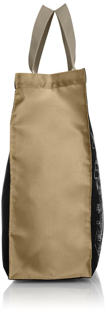 Tote Bag with Peter Pattern Square Shopping Tote Bag Black [Peter Rabbit] Print, (A4 Compatible), 1809-0647-02, 0647,