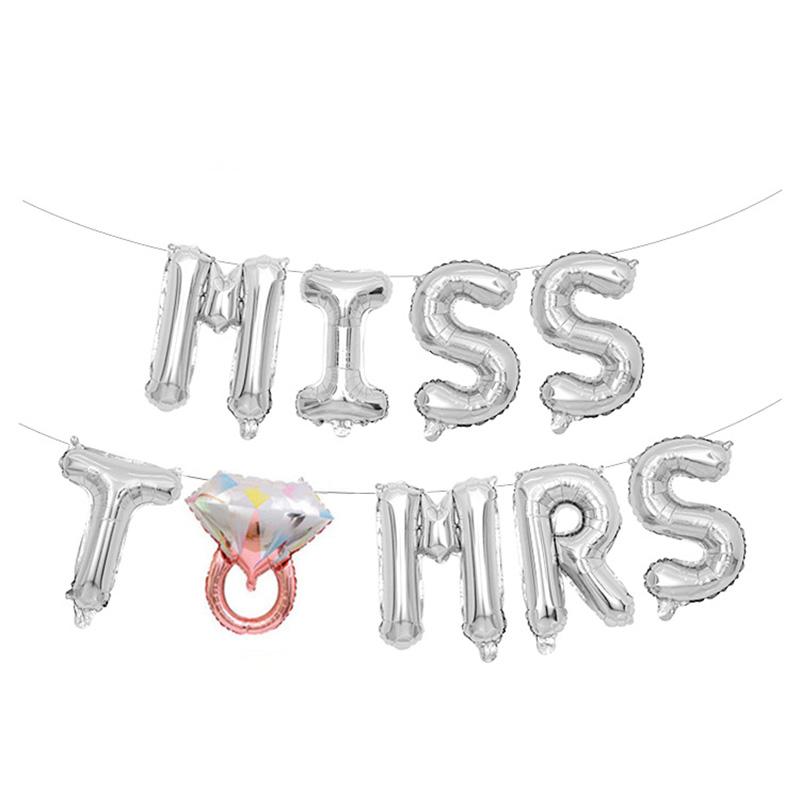 Wedding Party Background Decorations Rose Gold Team Bride Balloon Banner Hen Party 16 Inch Foil Letter Globos