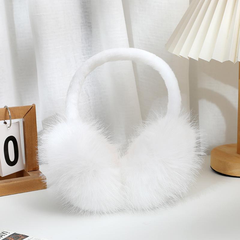 

Faux Mink Fur Earmuffs for Men & Women - Winter-Ready, Cute, Warm, Windproof, Versatile Ear Warmers, Suitable for Cycling белый