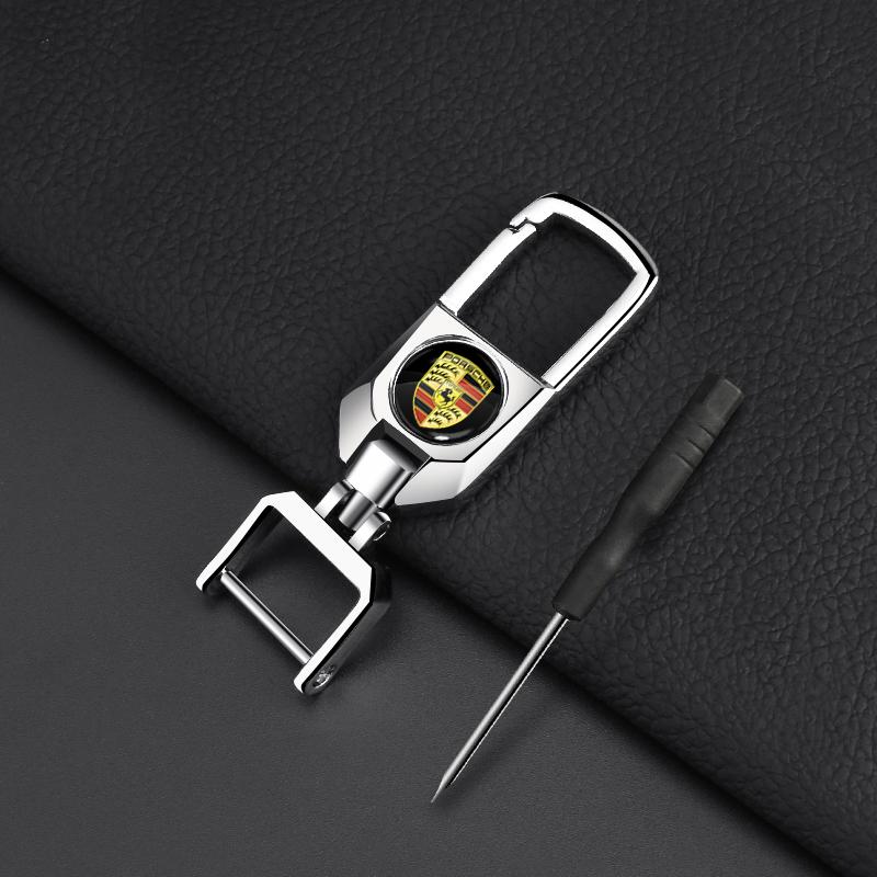 1 stk Lær Nøkkelring Bil Nøkkelring Anheng Nøkkelring Dekor Tilbehør For Porsche Cayenne Panamera Macan Boxster 911 Carrera-GT 928 944 968
