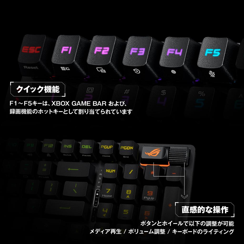 ASUS ROG Strix Scope II 96 RX Wireless Gaming Keyboard White Layout Optical Key Switch Wireless USB Connection Bluetooth Multifunction Control Quiet