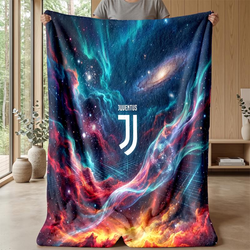 Coperta a tema Juventus FC Morbida coperta in flanella Coperta morbida tipo plaid Coperta accogliente per divano e letto per arredamento domestico