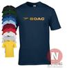 BOAC T-shirt klassiek luchtvaartmaatschappij vliegend personeel luchthaven vliegtuig vliegtuig vliegtuig tee