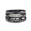 Bracciale da Donna Boho con Ghiaia, Piume e Pelle