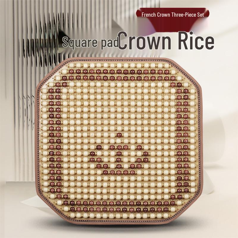 Sommer Bilseteputesett - Pustende, Ventilert, Design med treperler, 3 deler for komfortabel kjøring