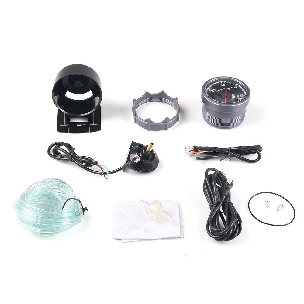 Dynoracing 60MM Black Face Car Turbo Boost Gauge 2 BAR With White &Amber Lighting Turbo Boost meter/Car Meter TT101478