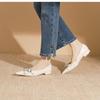 Low Heel Single Shoes Autumn New Pointed Toe Shallow Mouth Metal Belt Buckle Cover Foot Soft Sole Non-Slip Low Top Shoes