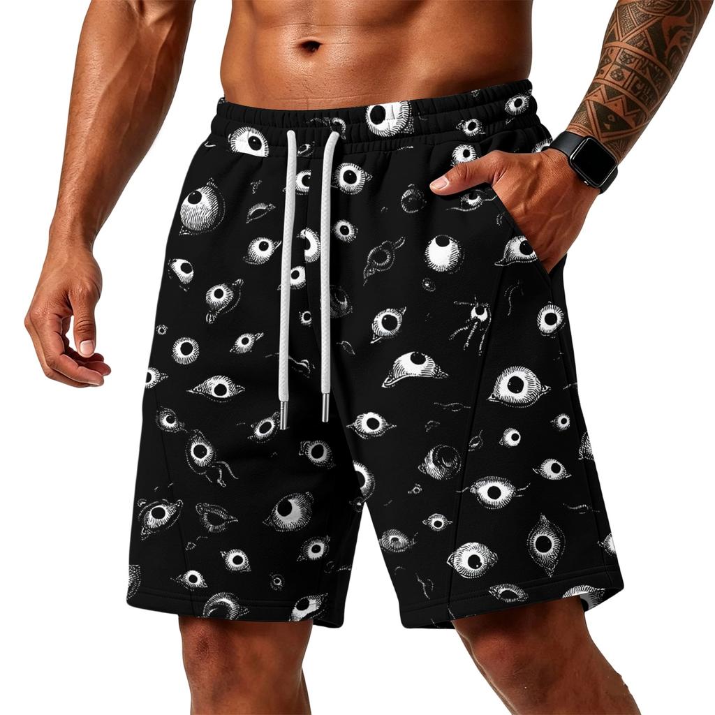 Men's Loose Shorts with Pockets - Layer Fabric Gym Training Beach Shorts