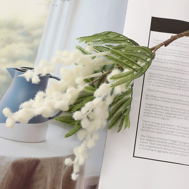 Umělá akácie Umělé květiny Žlutá mimóza Sprej Větev s třešňovými plody Svatba Domácí stolní dekorace Umělá květina