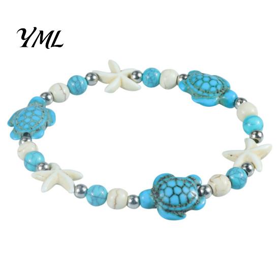 Bohemian Style Vacation Gift Summer Beach Bracelet, Sea Shell Turtle Braided Handmade Woven Boho Coastal Jewelry String Wristband, Adjustable Stretch