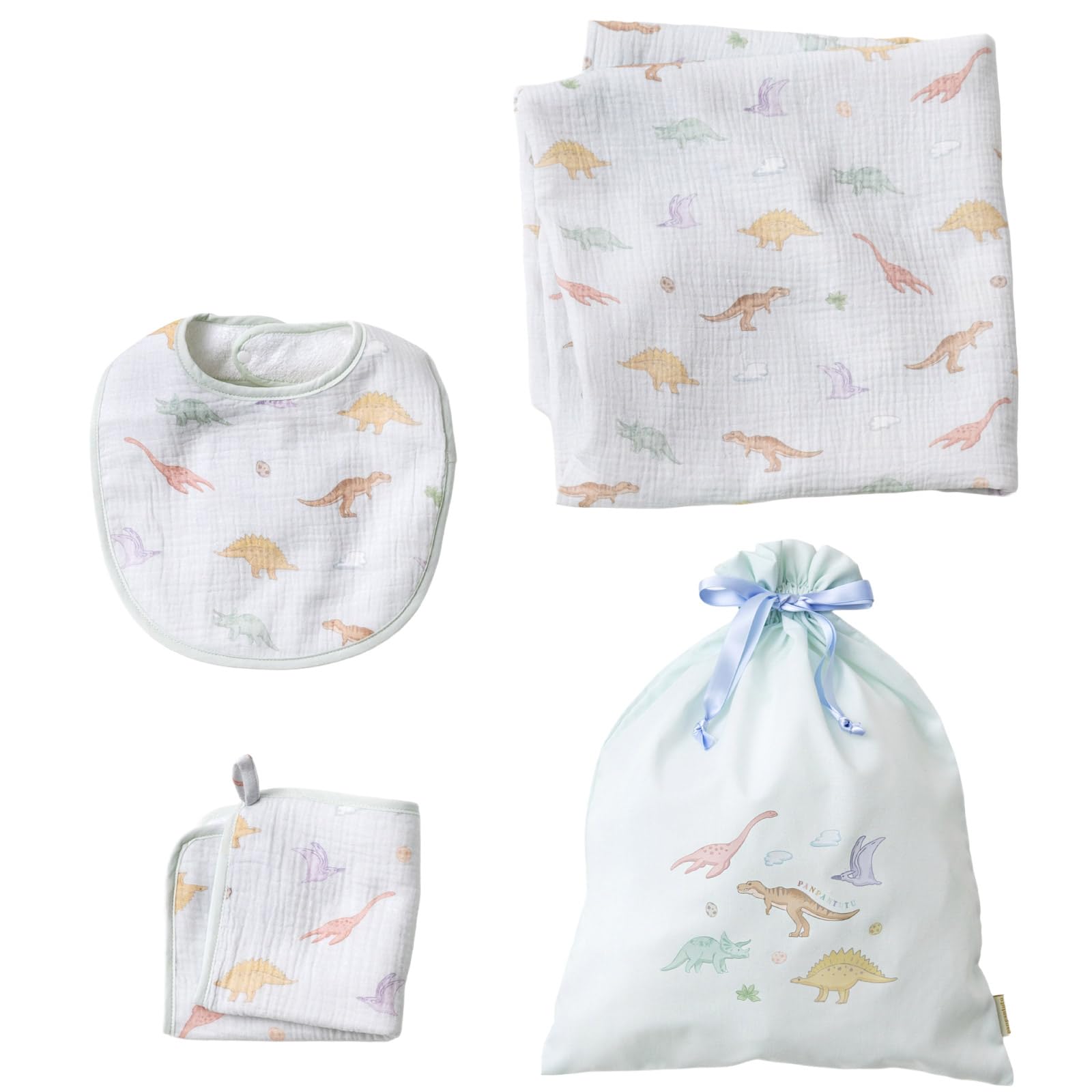 

Panpantutu Gauze Swaddle Gift Set for Dinosaur Newborn Baby Shower Birthday Mom Handkerchief 4-Piece (Vintage Dinosaur) Boys, Baby, Gift, Gift, Gift,