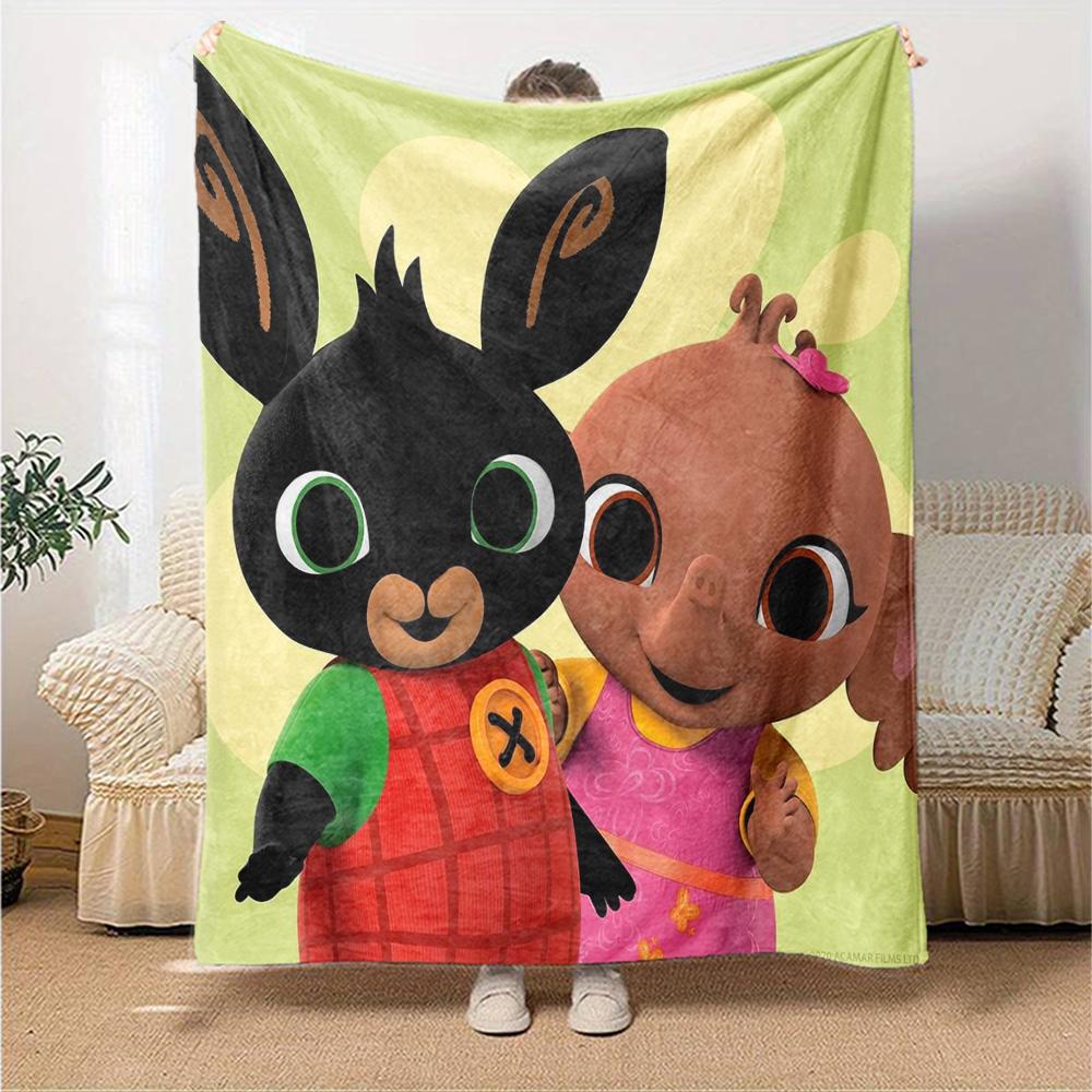 Bing Theme Printed Blanket - Perfect for Couch, Bed, Travel & Outdoor Use | Machine Washable, Cozy & Durable.