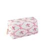 Quilted Cosmetic Bag with Floral Print Large Capacity Makeup Organizer Travel Toiletry Storage Pouch for Women
