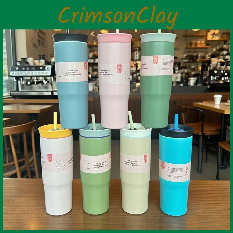 Stainless Steel Insulated Travel Mug With Drinking Straw For Home And Car Use