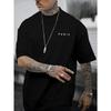 European Size PARIS Print Tee Shirt, Tees for Men, Casual Short Sleeve T-shirt for