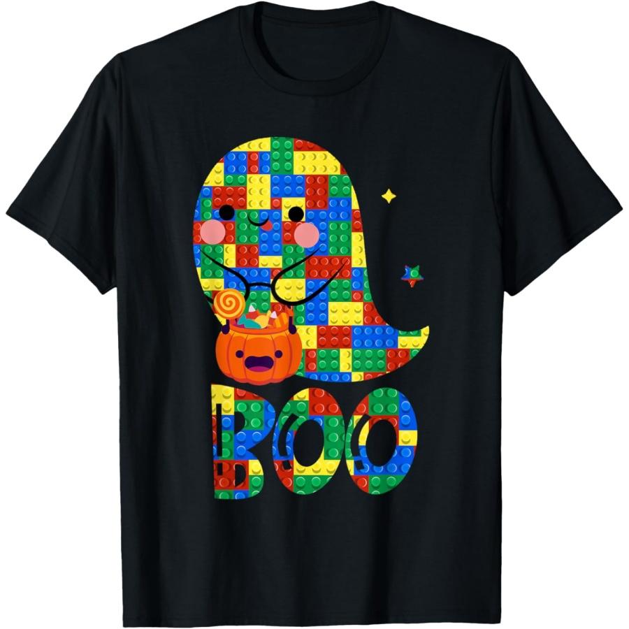 

Building Blocks Ghost Boo Master Builder Halloween Costume T-Shirt XXXXXL чорний