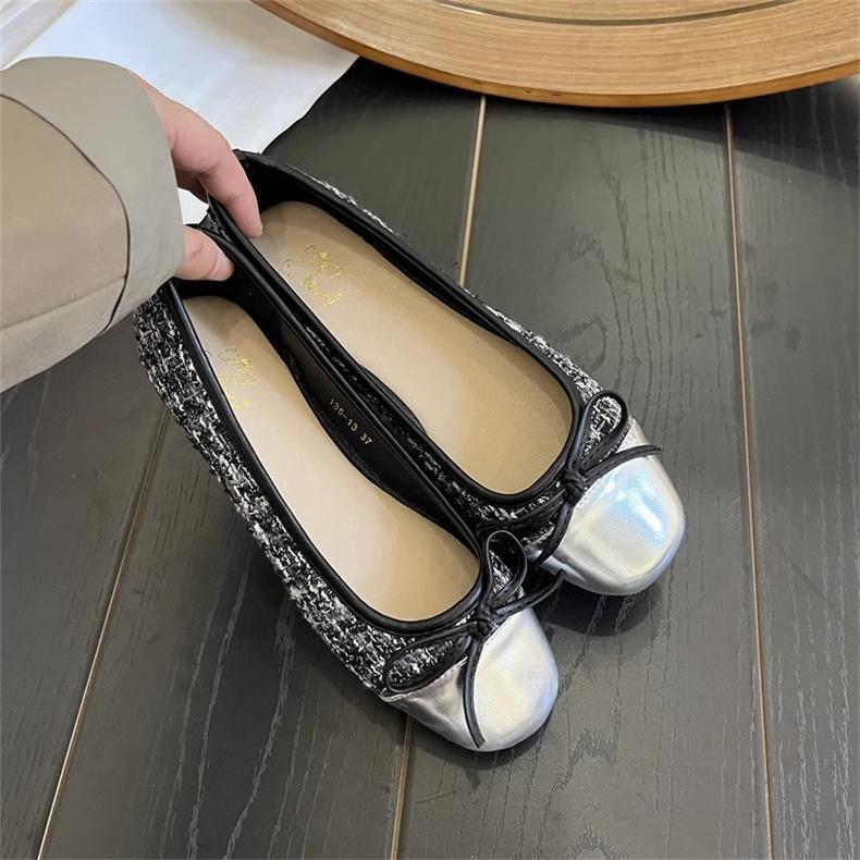Fashion Spring Women Flat Split Toe Shoes with Bow Soft Leather Bow Tie Front Shallow Slip On Girls Tabi Shoes Flats Ballet Shoes