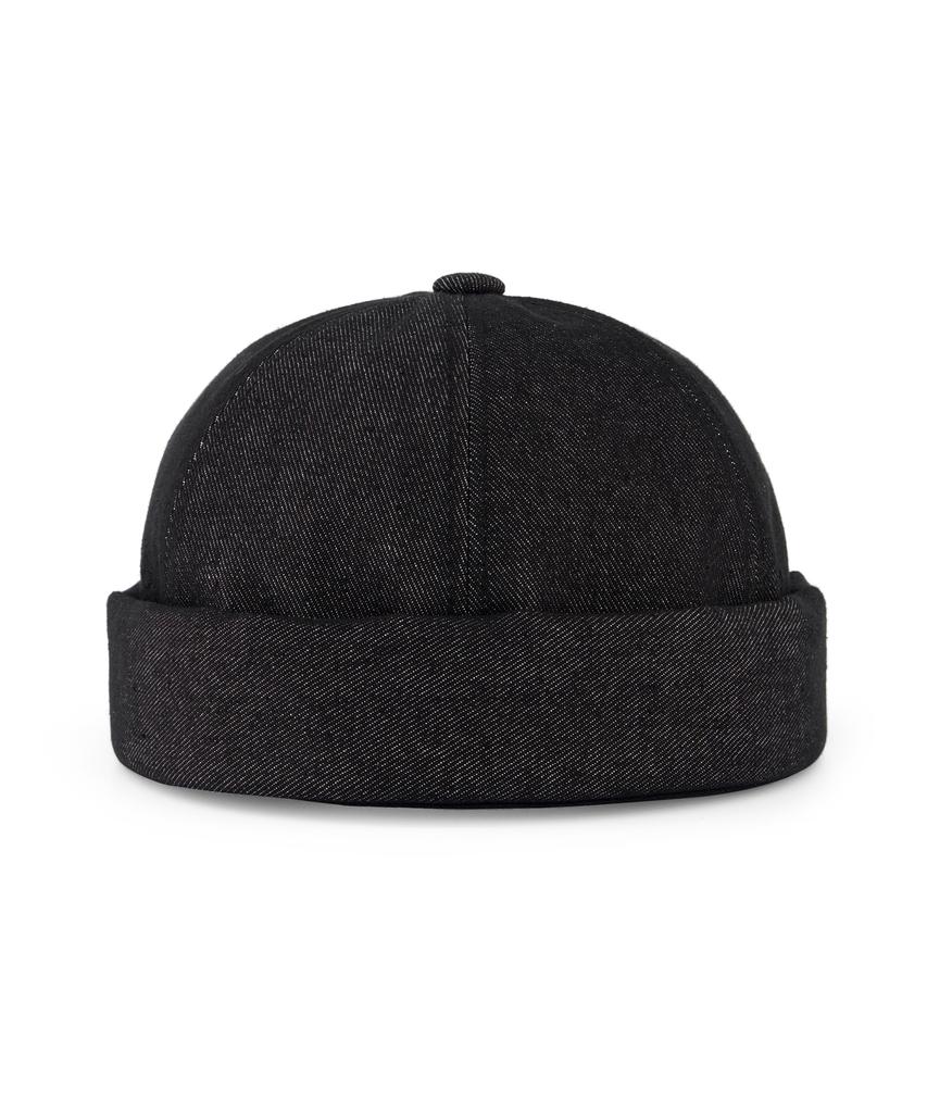 Eondeokeonteulol Big Size Oversized Denim Adjustable Brimless Watch Cap Unisex Beanie Hat Uc / Over Fit Brimless / Denim Bk