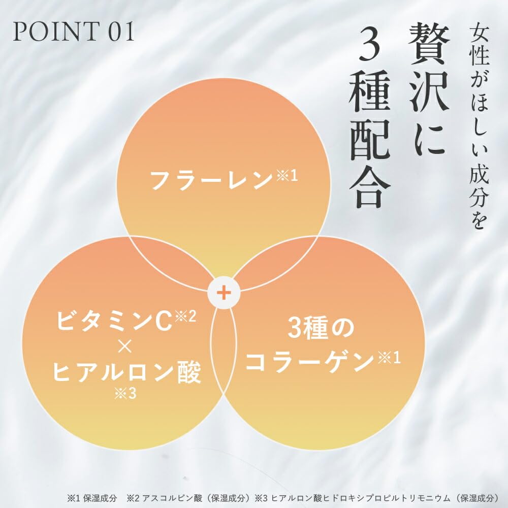 Sérum FL Riche en Collagène Vitamine Hyaluronique Hydratant Peau Sèche Fabriqué en Pompe Populaire [Officiel] Q'SAI (Paquet de 2) (Sérum de fullerène, C, Acide, Collagène,