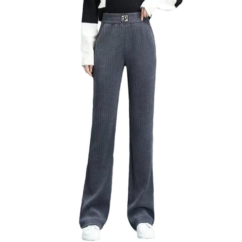 Women's High-Waisted Velvet Chenille Harem Sweatpants - Slim, Warm, Casual, Autumn/Winter