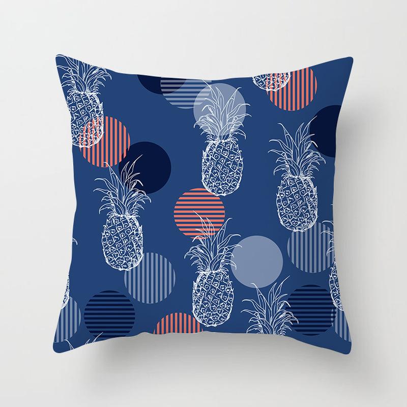 Nordic Green Plant Series Pillow Cover Peach Skin Printed Home Sofa Cushion Cover Pillow