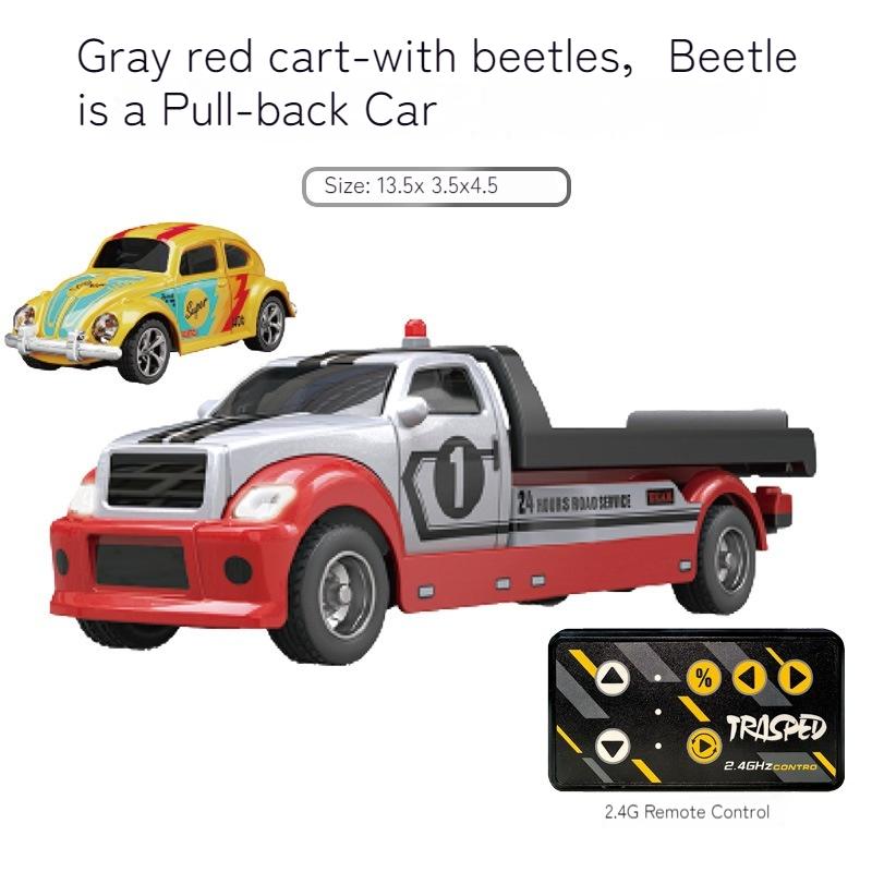1/64 Mini Remote Control Car Pickup Truck Trailer Set Mobile Phone Remote Control Model Alloy Children'S Toy Car Holiday Gift