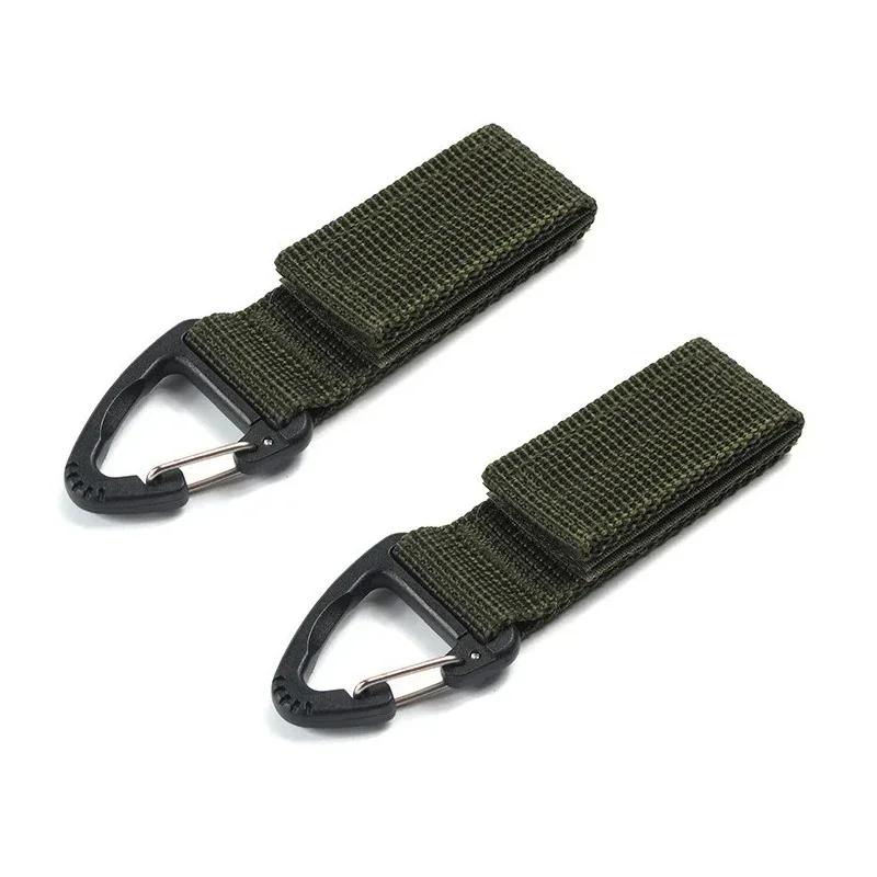 Outdoor Activity Camping Hiking Nylon Ribbon Keychain Molle Tactical Knapsack Triangle Backpack Waist Carryall Fastener Hook Buckle Climb Tool