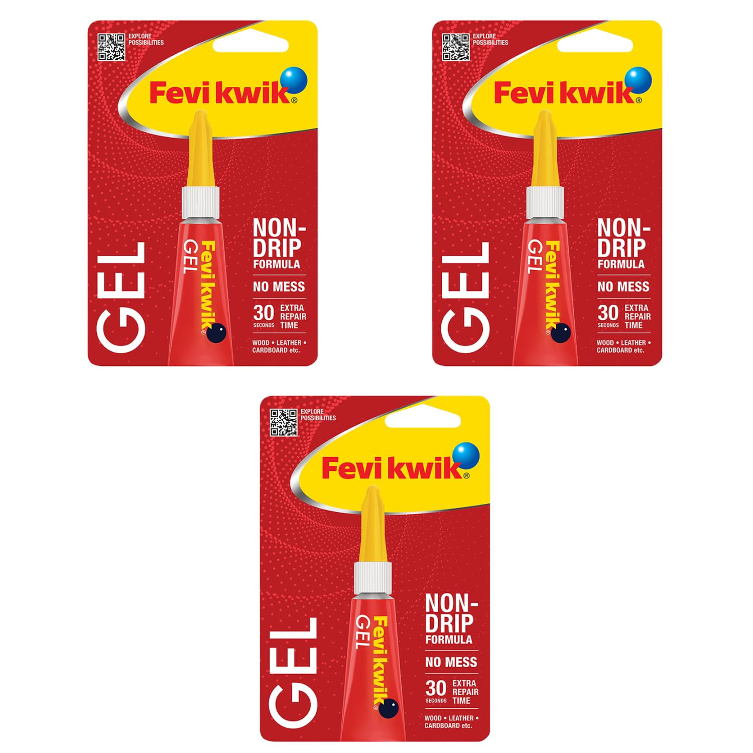 

Fevikwik Gel Instant Adhesive 3g Pack of 3 Multipurpose Strong Bond Glue for Art Craft Home Office Use Easy Application