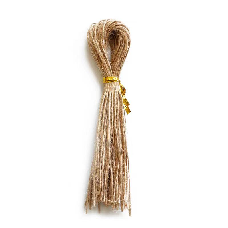 Handmade Woven Jute Rope Cat Tree Decor with Vintage Burlap Tag