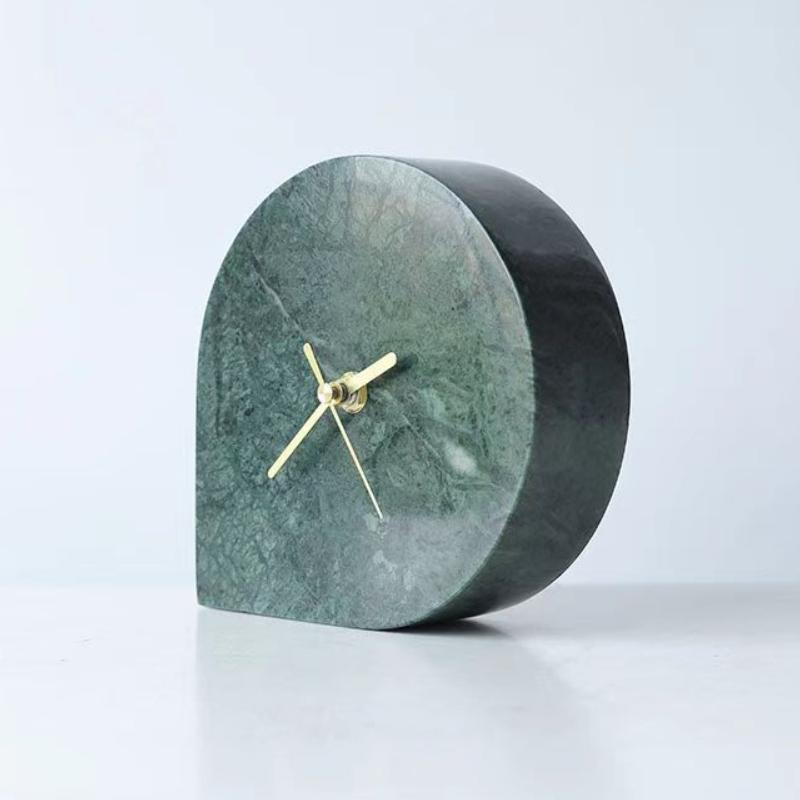 Creative Table Clock Modern Miniature Desk Clock Light Luxury Marble Clocks Ornaments Living Room Art Decoration Accessories