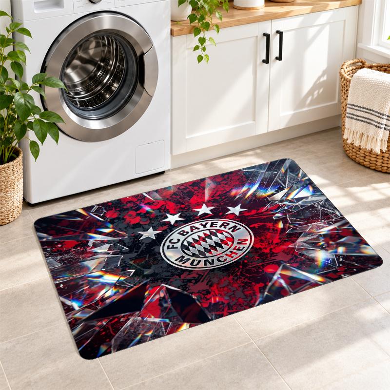 Flannel Kitchen Mat Bayern Munich Soft Area Rug Non Slip Floor Carpet Home Decoration