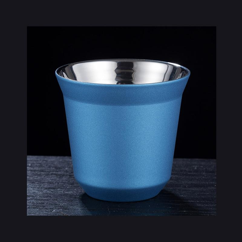Double Wall Insulated Stainless Steel Espresso Cup Capsule Coffee Mug Metal Drinking Demitasse Cup For Home Indoor or Outdoor