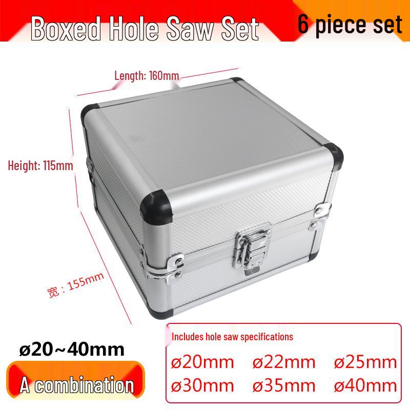 Carbide Stainless Steel Hole Saw Set, 16-Piece for Drilling Metal, Iron, Steel, Aluminum Alloy